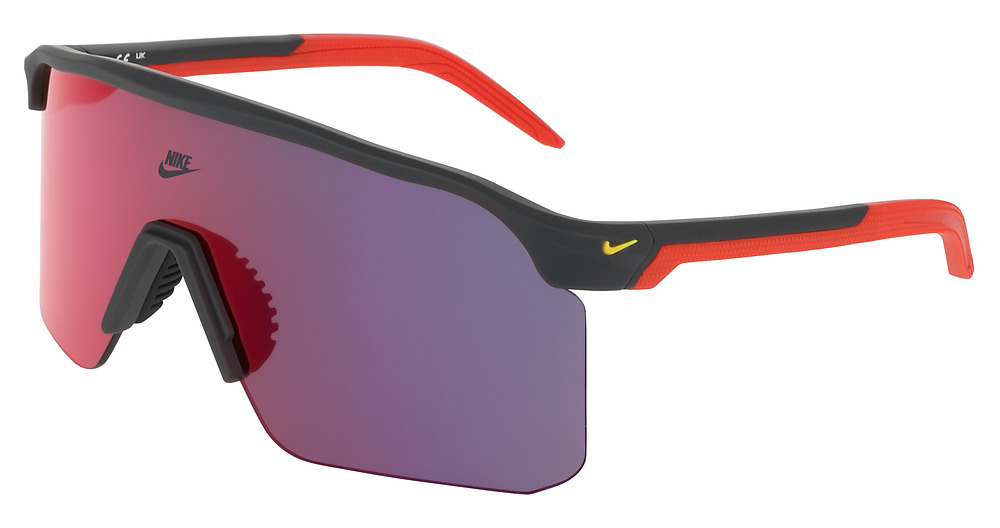 MATTE DARK SMOKE GREY /RED MIR