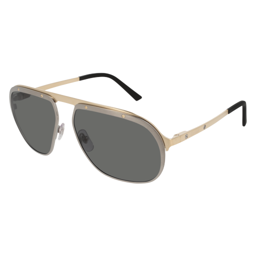 Cartier CT0573S-003 Sunglasses Grey Ruthenium Brown Metal Cartier CT0503S Square Sunglasses | Fashion Eyewear US main image 4