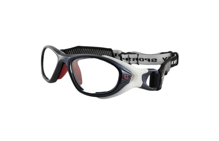 Shiny Navy/White / Clear with Silver Flash Mirror