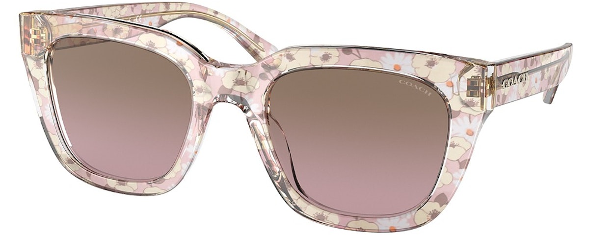 TRANSPARENT PINK FLORAL / BROWN PINK GRADIENT