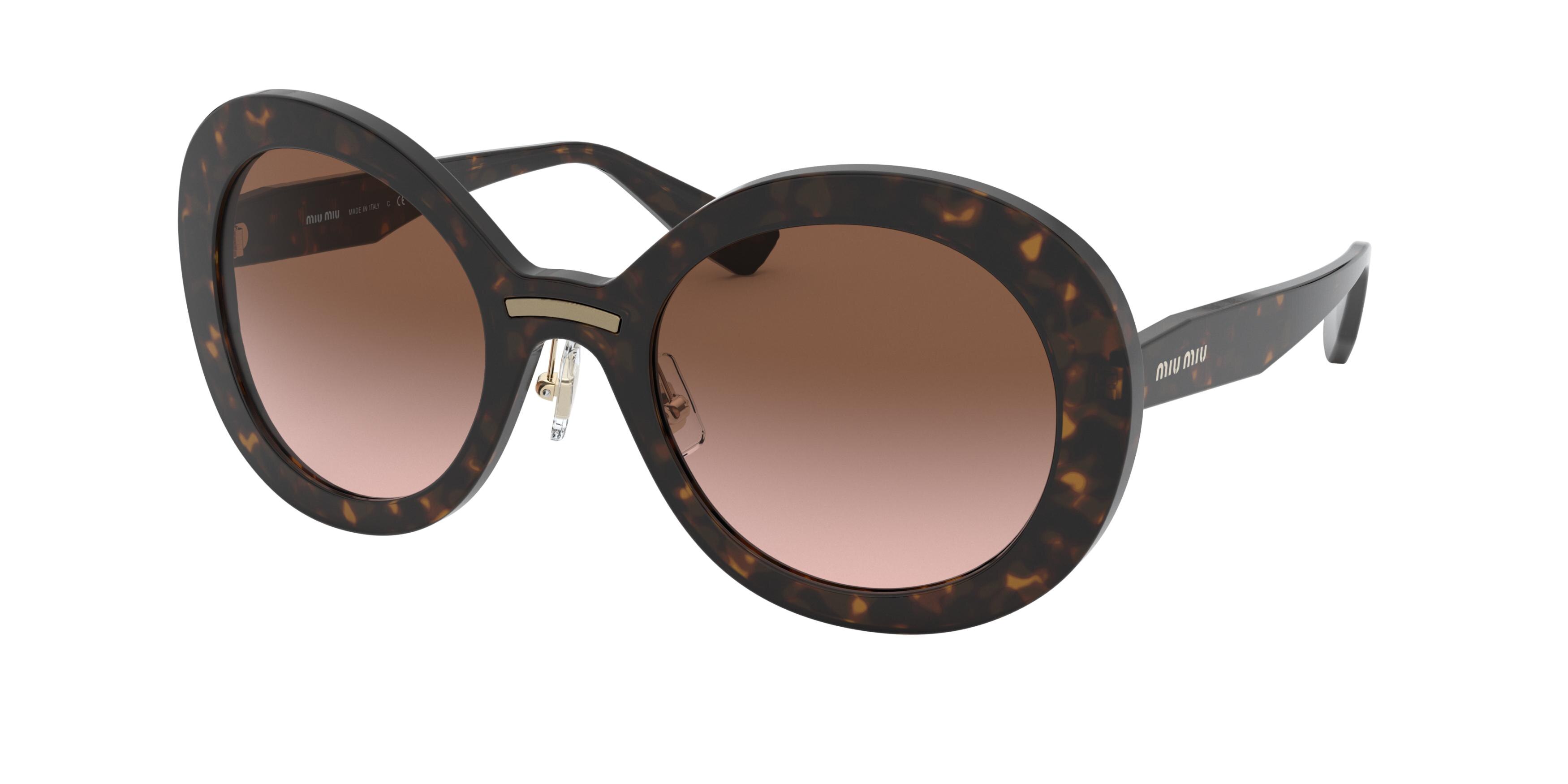 Miu Miu MU 04VS round sunglasses in Havana