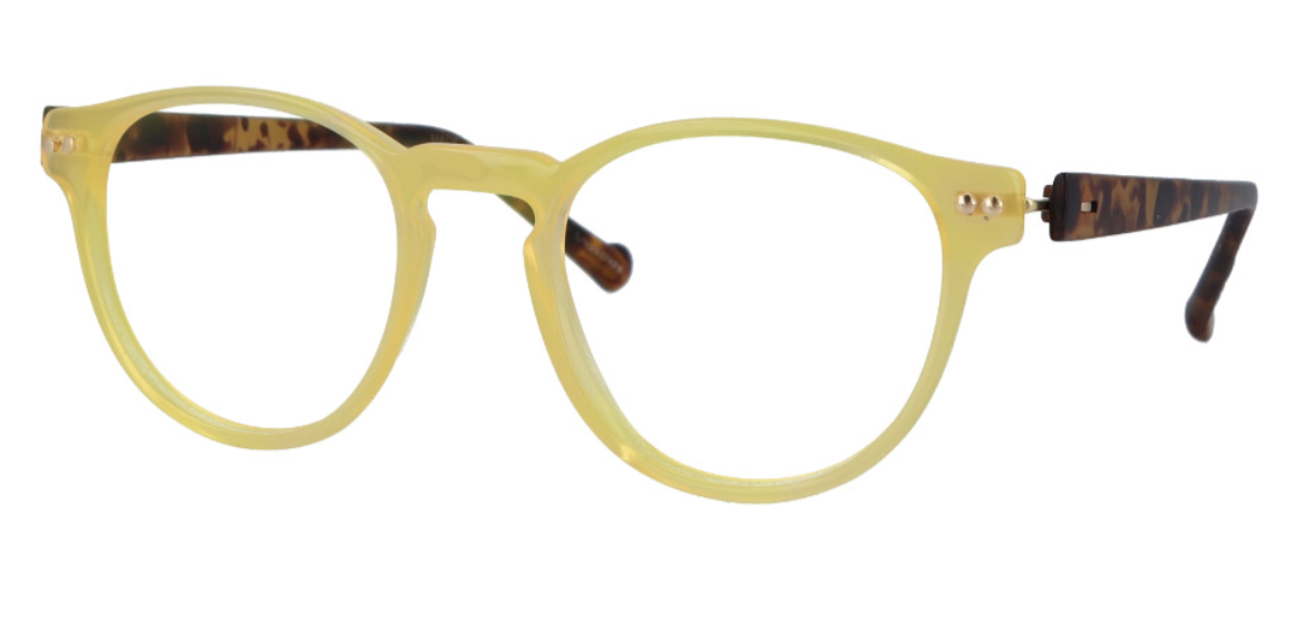 iGreen 4.122 round eyeglasses in Vintage Yellow/Matt Tortoise