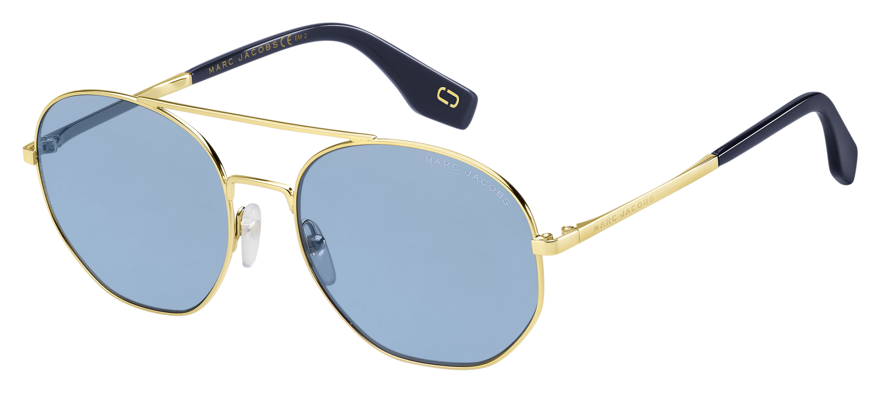 Marc Jacobs Marc 327/S round sunglasses in Gold Blue (Ku Blue Avio)
