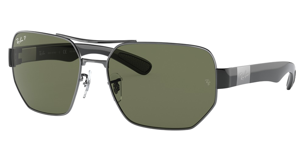 Ray-Ban RB3672 aviator sunglasses in Gunmetal/Dark Green Polarized