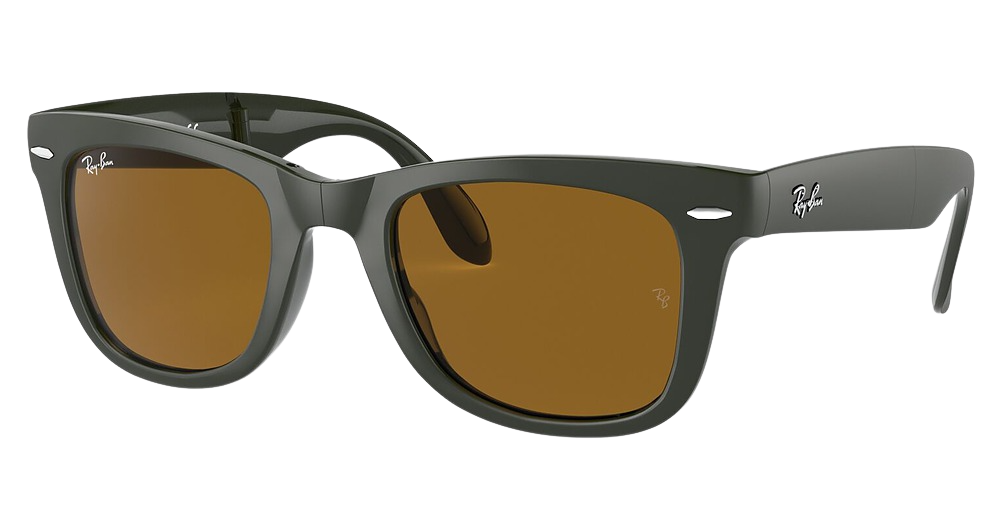 Ray-Ban RB4105 FOLDING WAYFARER square sunglasses in Military Green/Brown