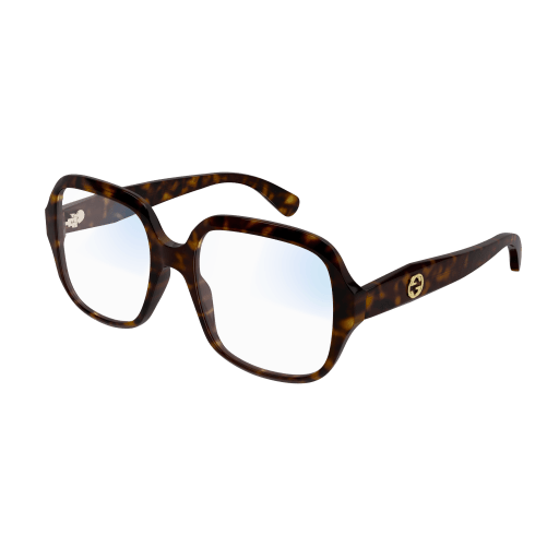 Gucci GG0799S square eyeglasses in Havana Havana Transparent