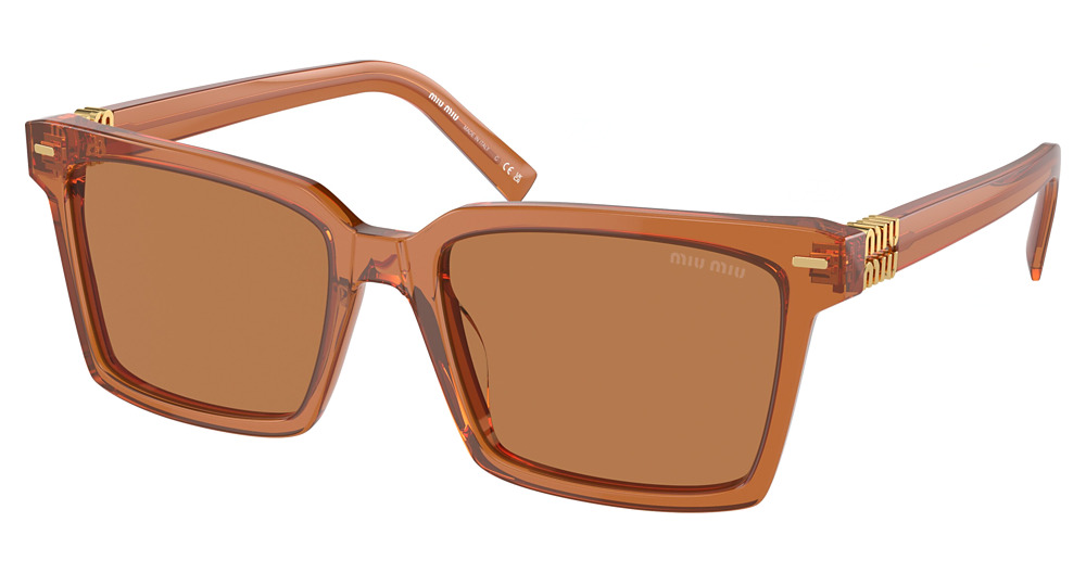 Miu Miu MU 13ZS square sunglasses in Caramel Trasparent/Brown