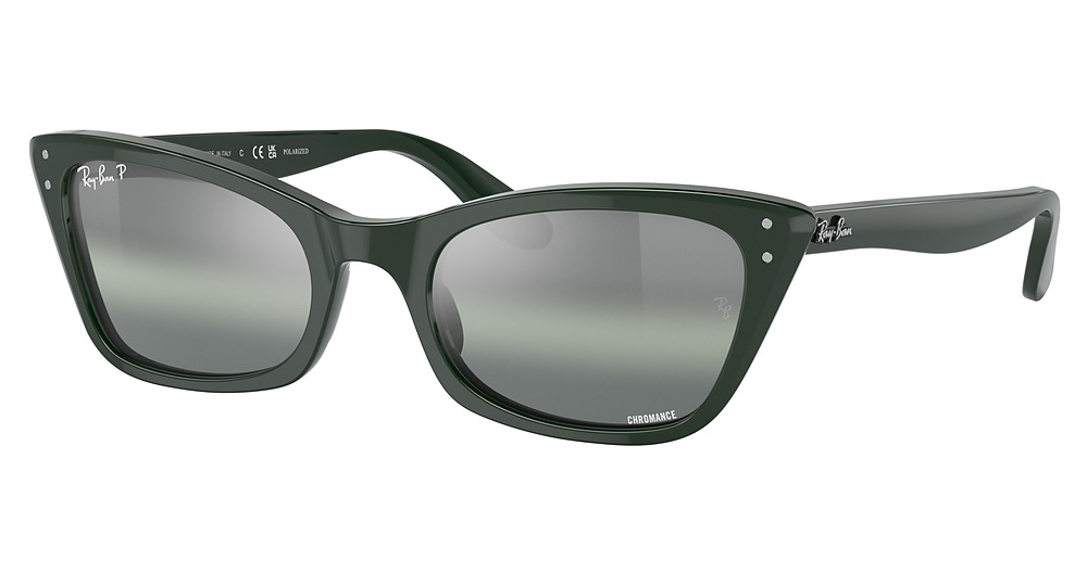 Ray-Ban RB2299 LADY BURBANK cateye sunglasses in Green/Dark Green Grad Mirror Polarized