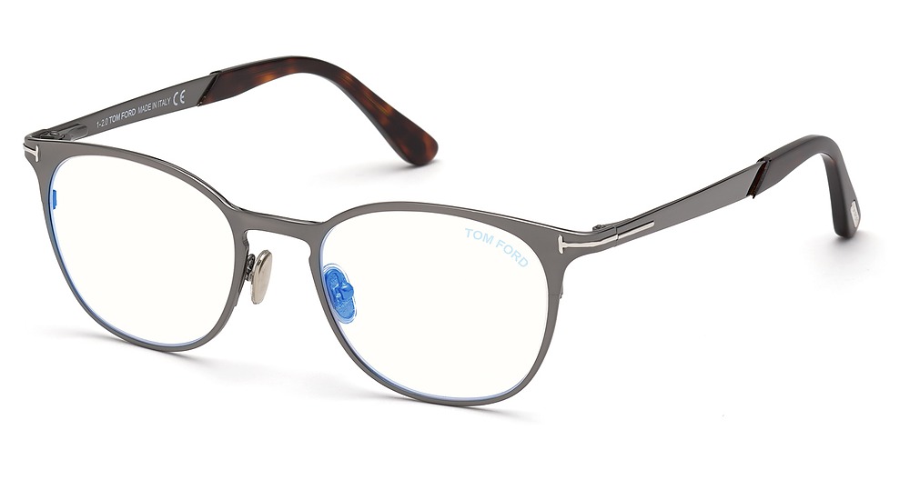 Tom Ford FT5732-B round eyeglasses in Shiny Gunmetal