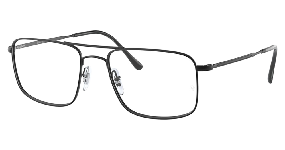 Ray-Ban RX6434 rectangle eyeglasses in Matte Black