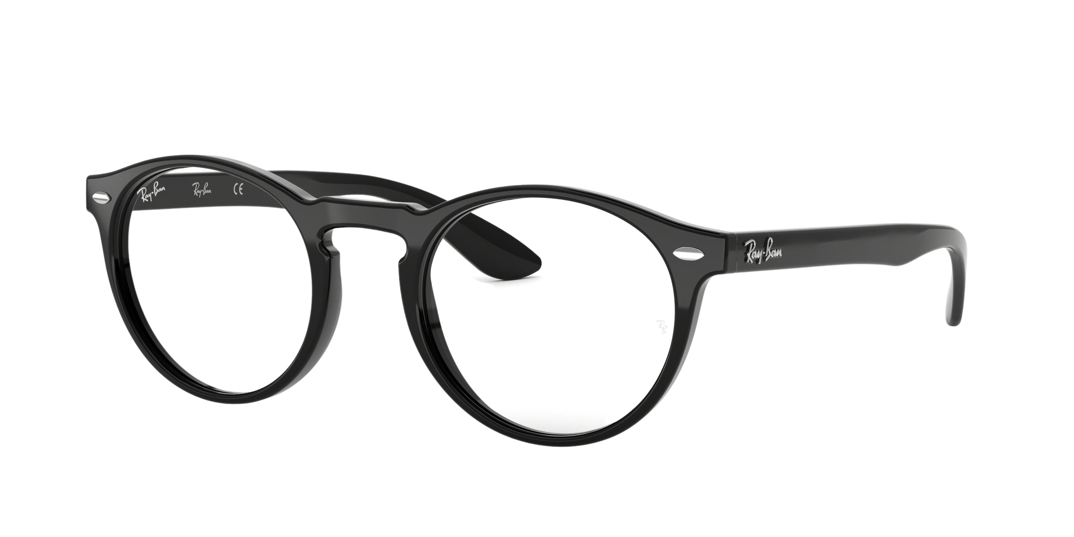 Ray-Ban RX5283 round eyeglasses in Shiny Black