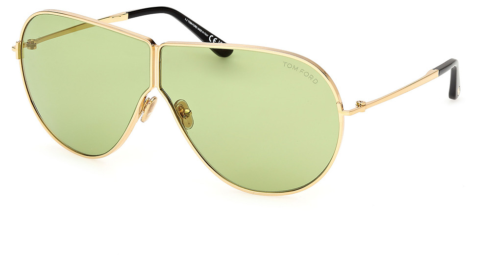 Tom Ford FT1158 aviator sunglasses in Shiny Deep Gold/Green
