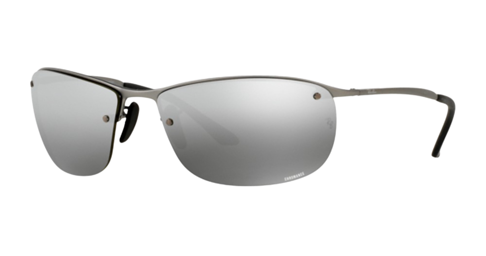 Ray-Ban RB3542 round sunglasses in Matte Gunmetal/Grey Mirror Silver