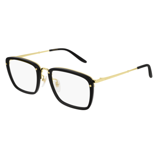 Gucci GG0676O rectangle eyeglasses in Black Gold Transparent