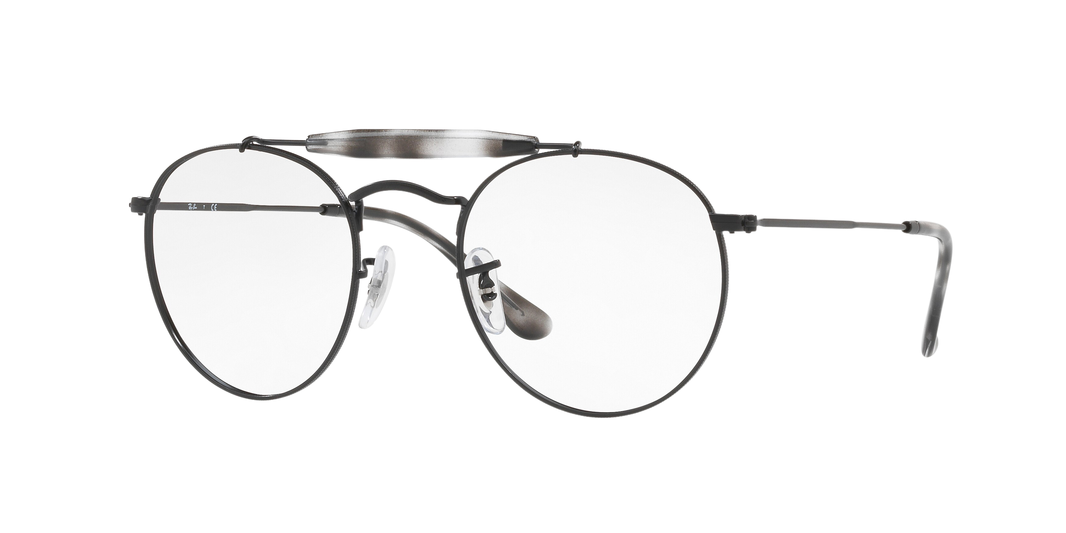Ray-Ban RX3747V round eyeglasses in Demigloss Black