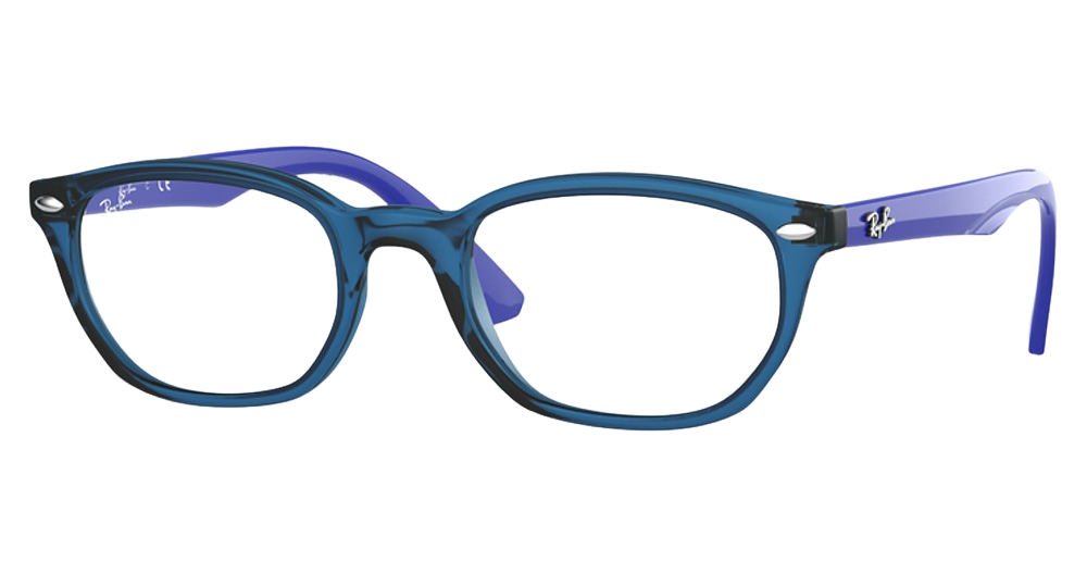 Ray-Ban RY1599 round eyeglasses in Transparent Blue