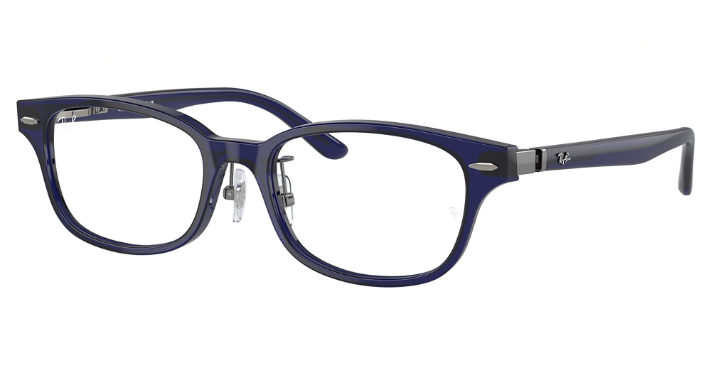 Ray-Ban RX5427D round eyeglasses in Transparent Blue