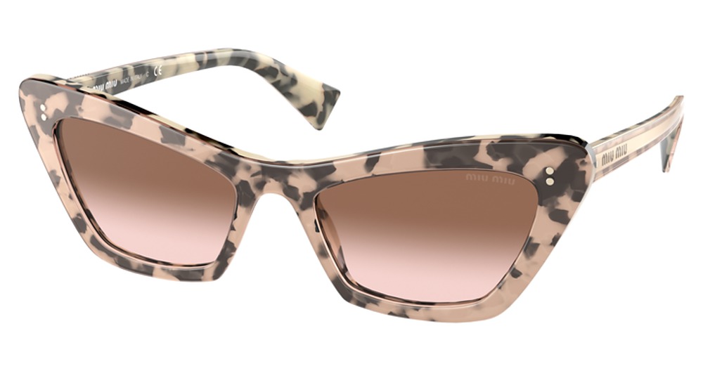 Miu Miu MU 03XS cateye sunglasses in Havana/Transparent Pink/Brown Gradient