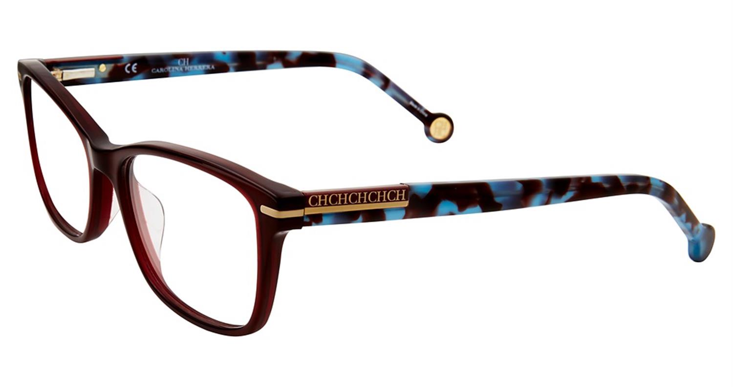 Carolina Herrera VHE729K cateye eyeglasses in Burgundy 0954