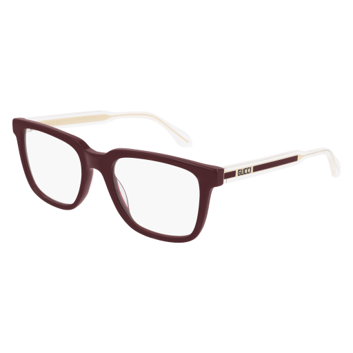 Gucci GG0560O rectangle eyeglasses in Burgundy Crystal Transparent