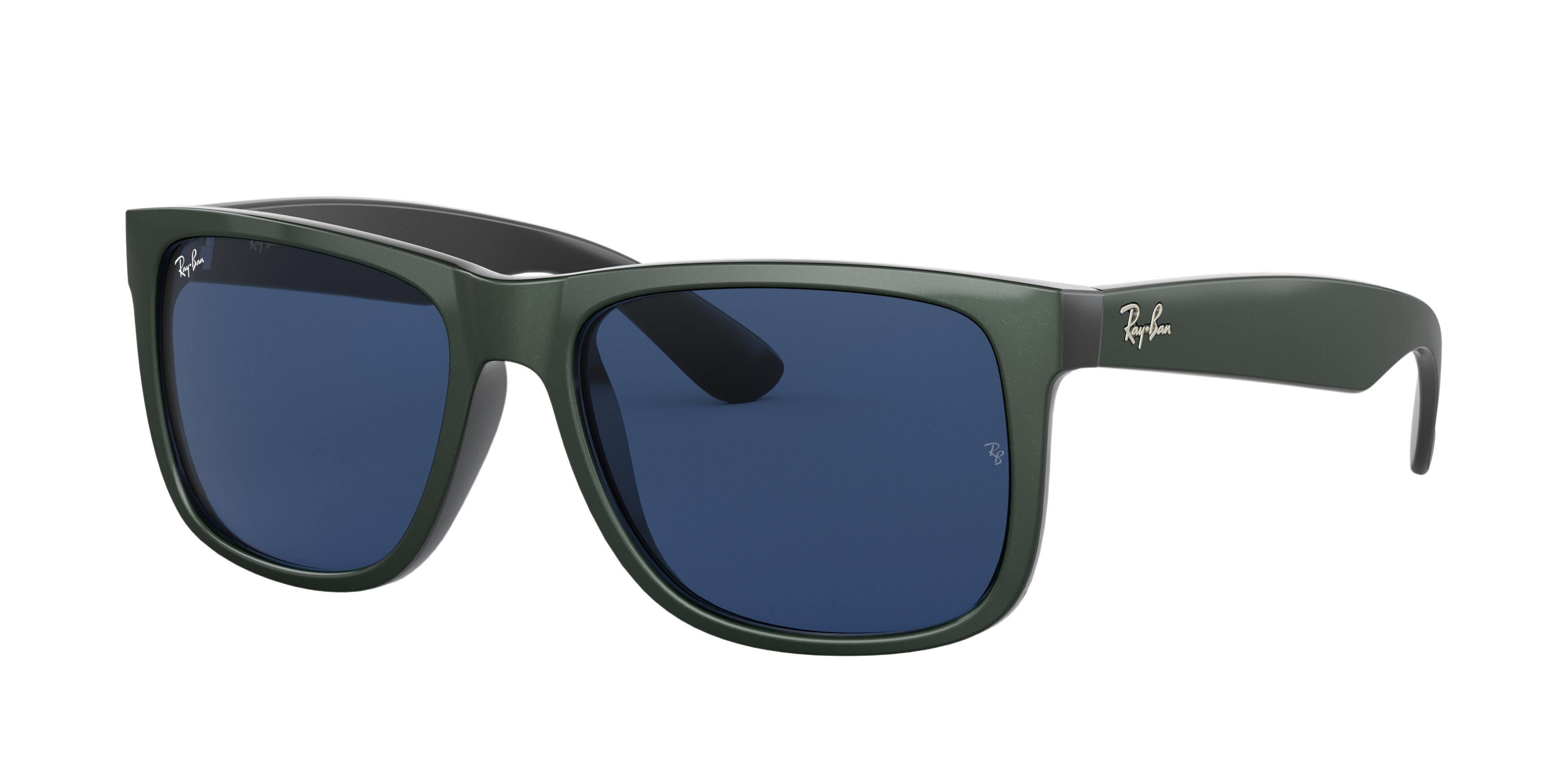 Ray-Ban RB4165 square sunglasses in Green Metallic on Black