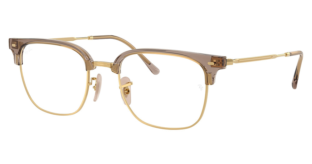 Ray-Ban RX7216F NEW CLUBMASTER round eyeglasses in Beige on Gold