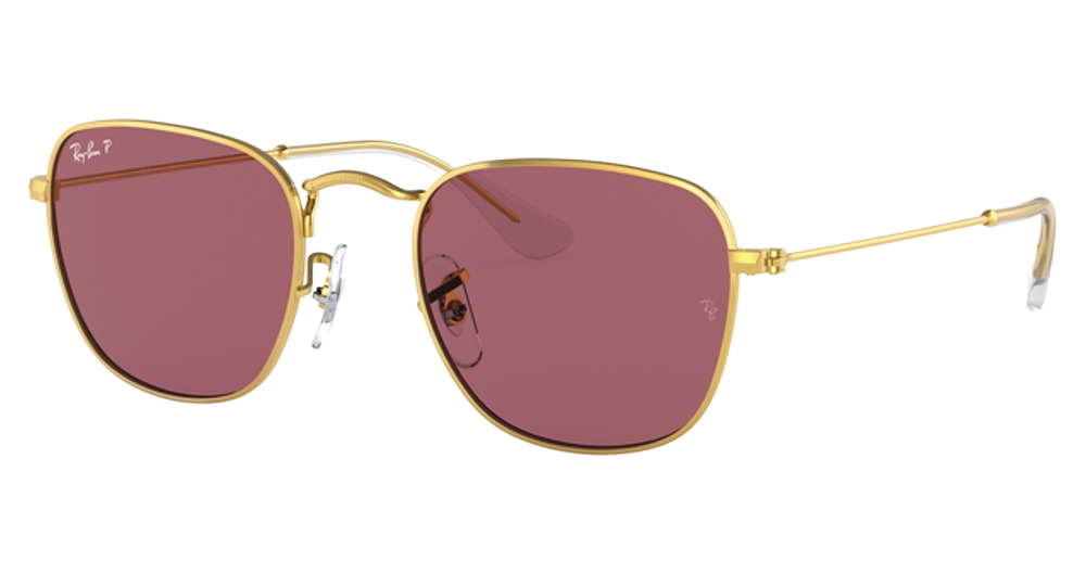 Ray-Ban RJ9557S JUNIOR FRANK round sunglasses in Legend Gold/Purple Polarized