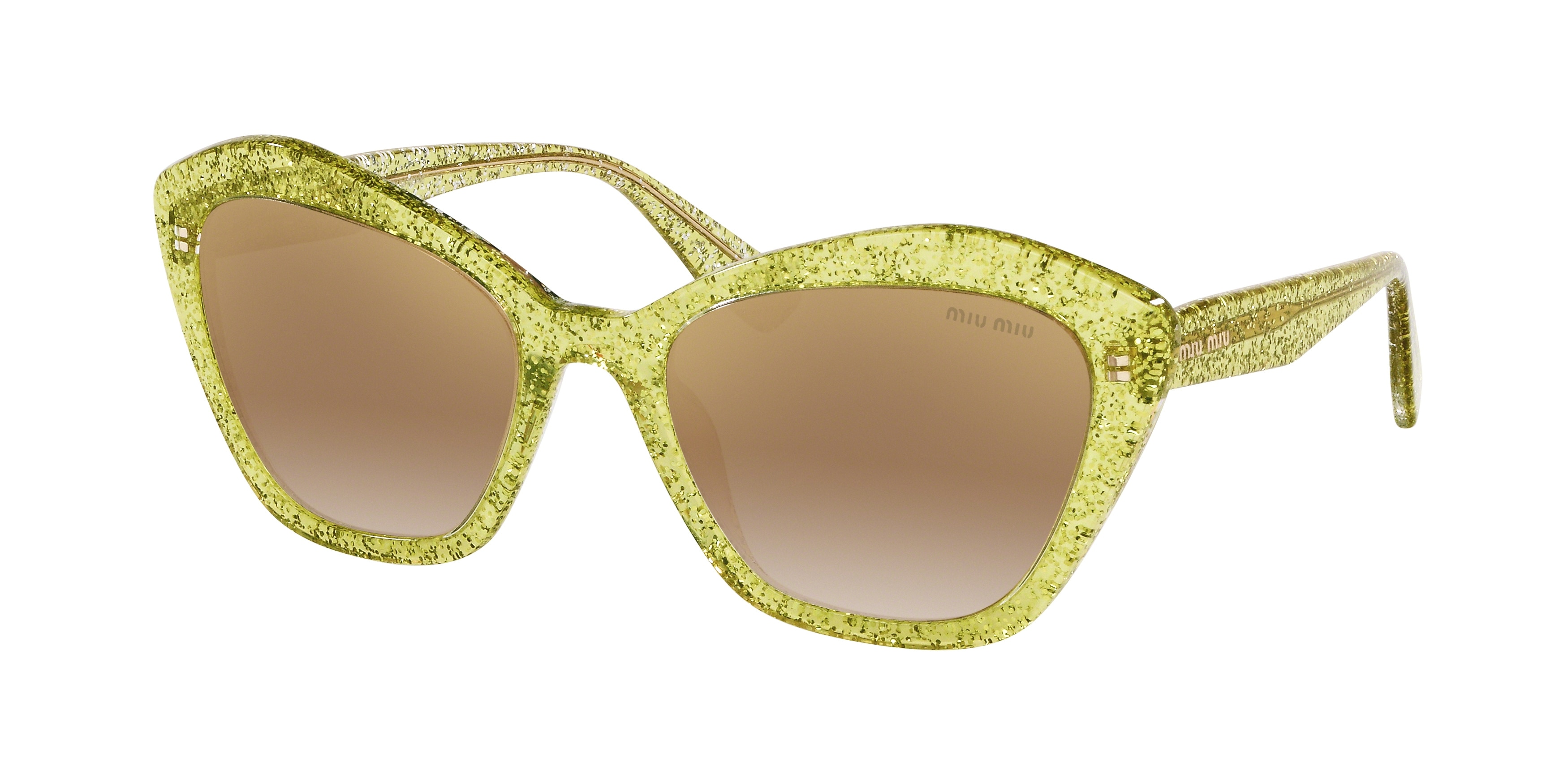 Miu Miu MU 05US square sunglasses in Glitter Yellow