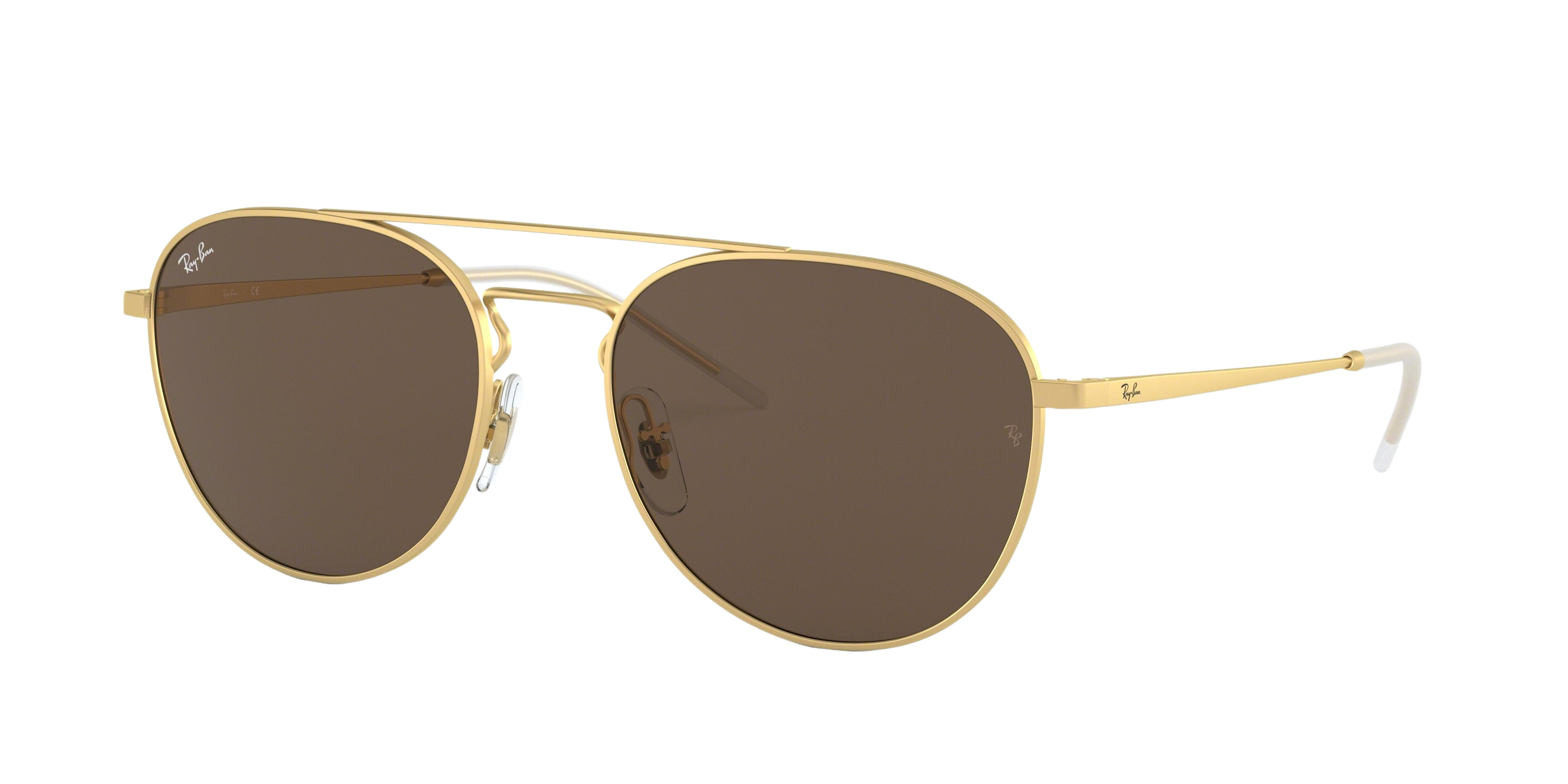Ray-Ban RB3589 round sunglasses in Rubber Gold