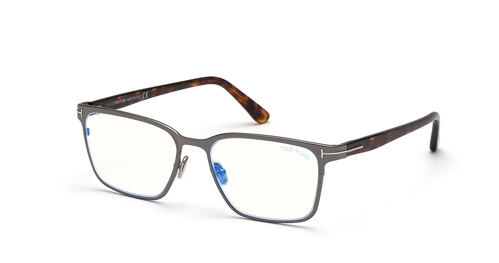 Tom Ford FT5733-B square eyeglasses in Shiny Gunmetal