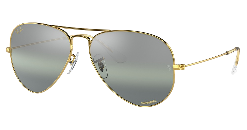 Ray-Ban RB3025 AVIATOR LARGE METAL aviator sunglasses in Legend Gold/Gradient Dark Green Mirror