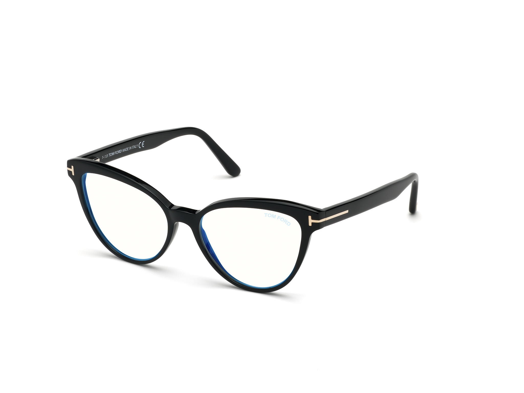 Shiny Black/ Blue Block Lenses