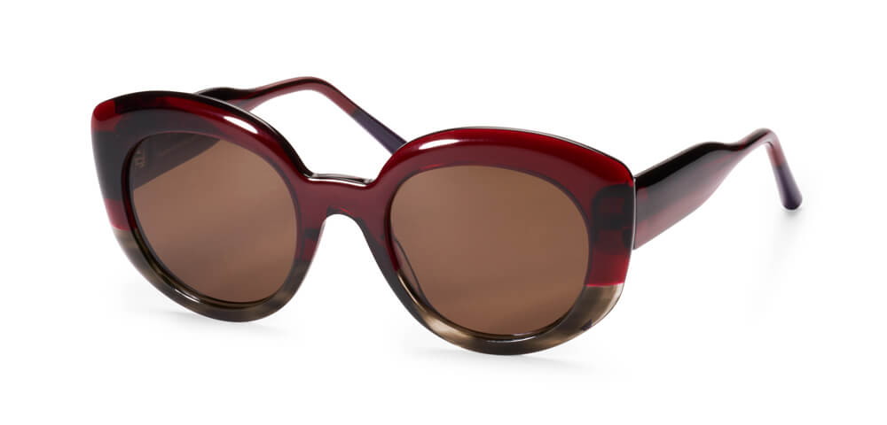 RED / GREY FLAMED HAVANA - PLAIN BROWN LENS
