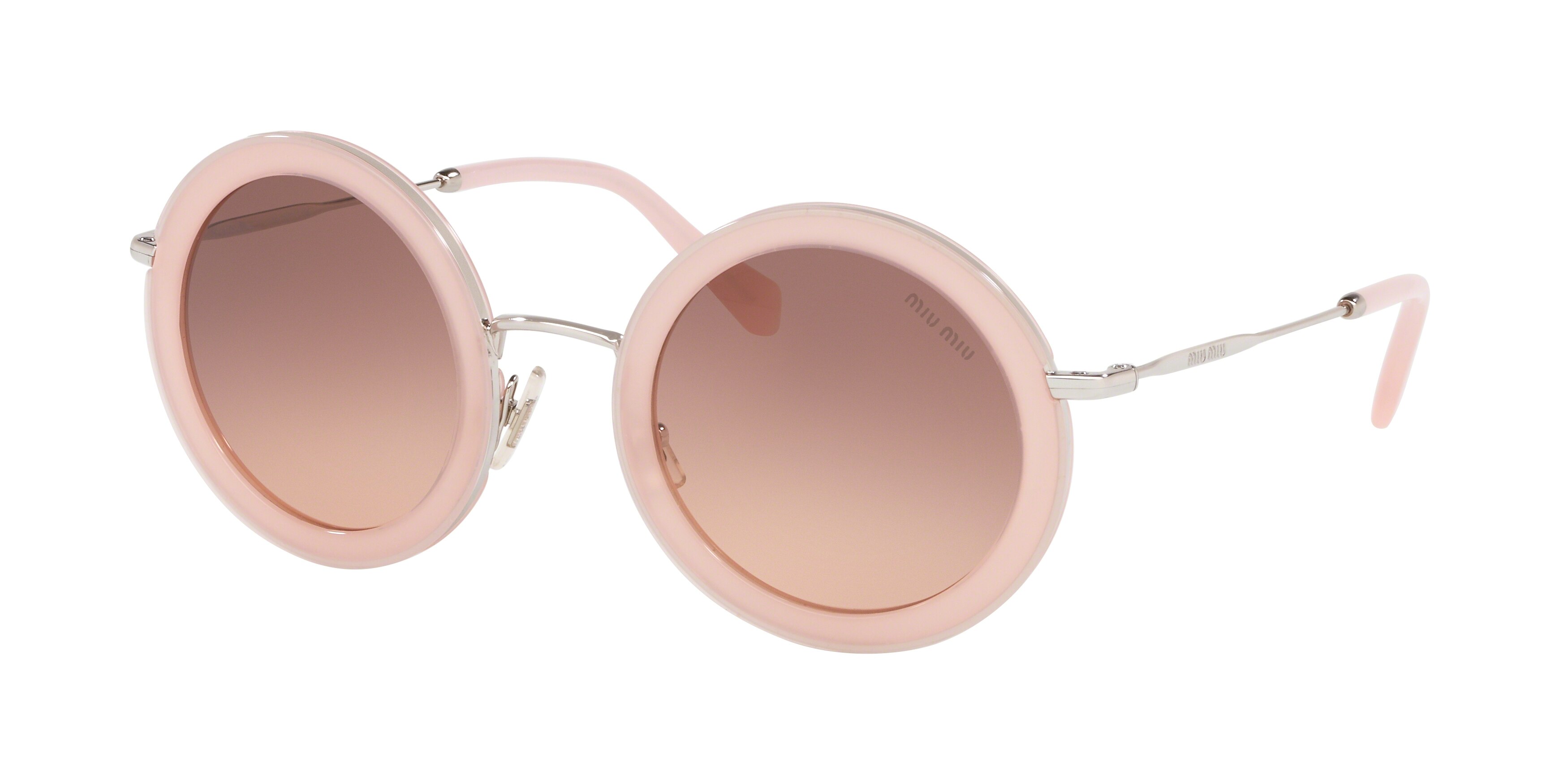 Miu Miu MU 59US round sunglasses in Opal Pink