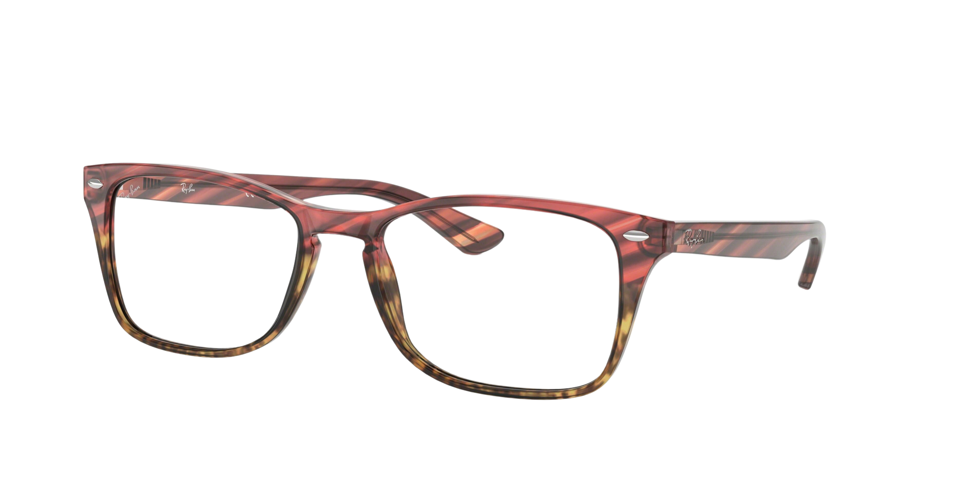 Ray-Ban RX5228M square eyeglasses in Pink Gradient Beige Stripped