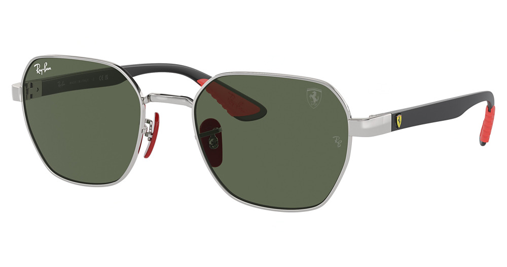 Ray-Ban RB3794M round sunglasses in Silver/Dark Green
