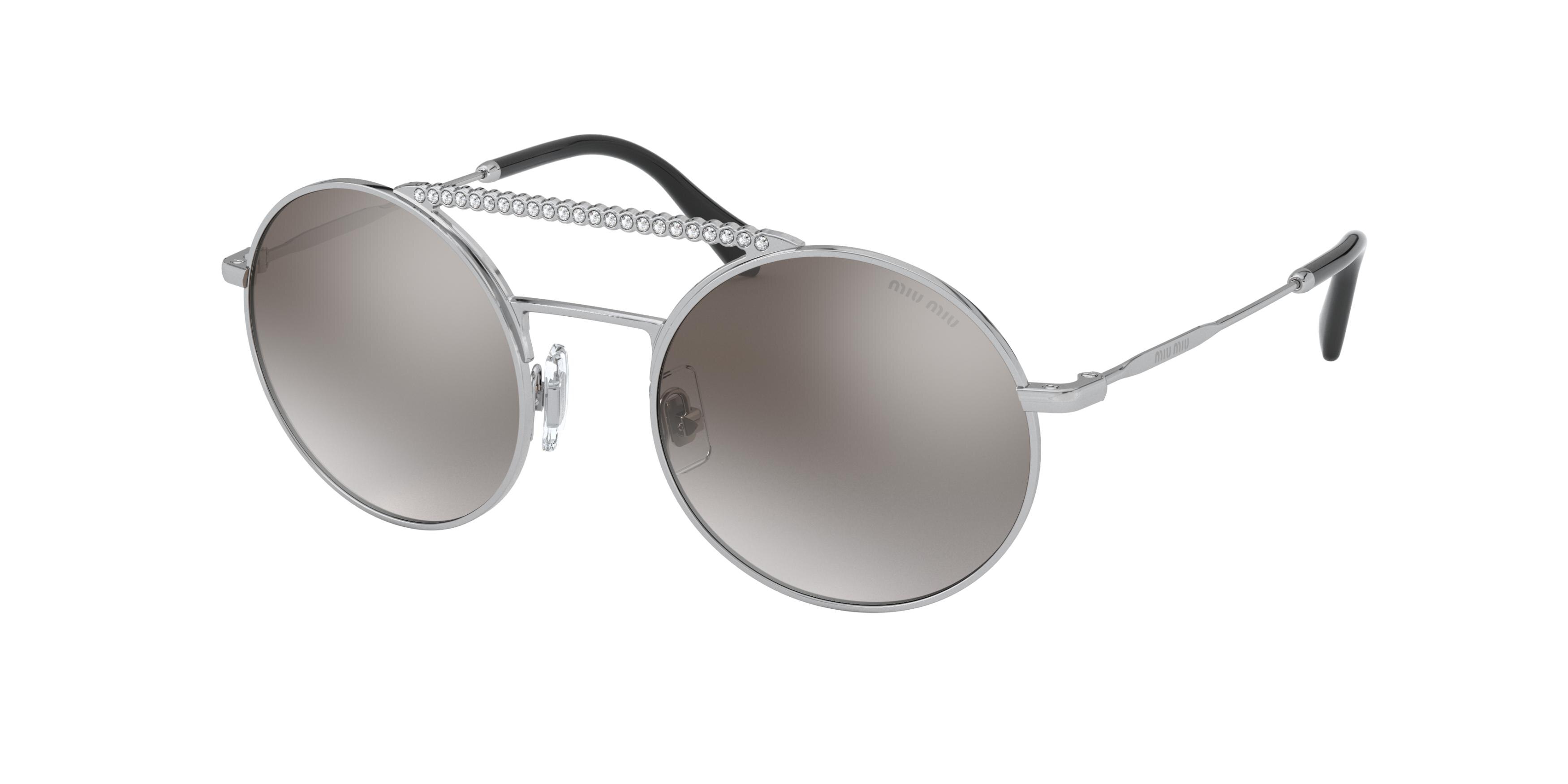 Miu Miu MU 52VS round sunglasses in Silver