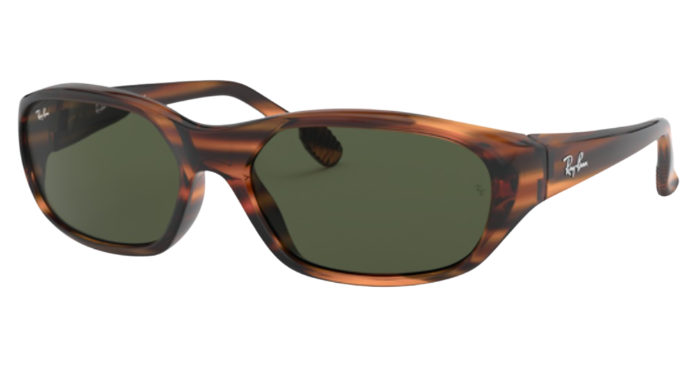 Ray-Ban RB2016 DADDY-O round sunglasses in Striped Red Havana/G 15 Green