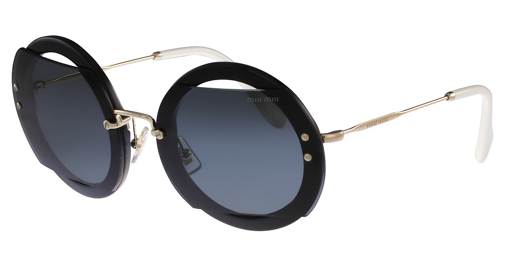 Miu Miu MU 06SS round sunglasses in Black/Grey