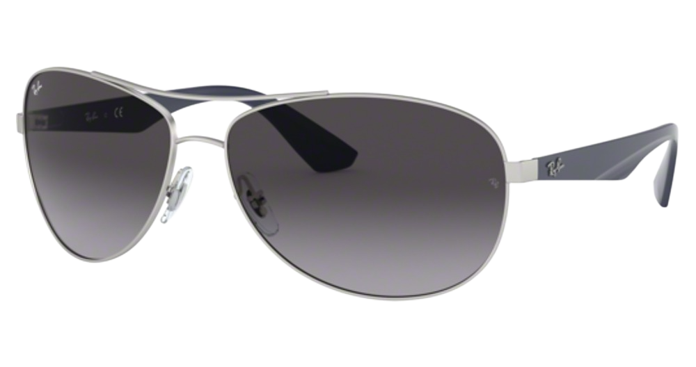 Ray-Ban RB3526 aviator sunglasses in Matte Silver/Light Grey Gradient Dark Grey