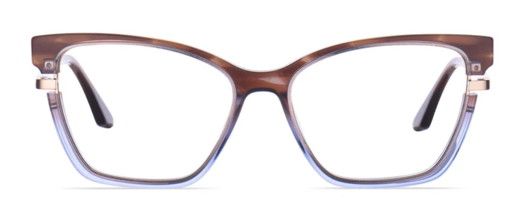 Brown fade light blue