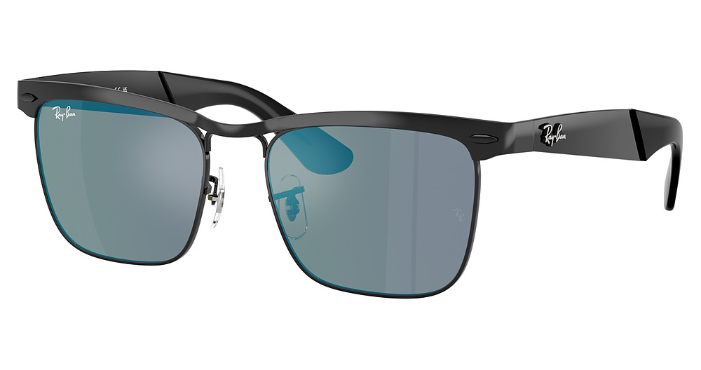 Ray-Ban RB3875 WAYFARER DELUXE square sunglasses in Black/Brown Mirror Turchese