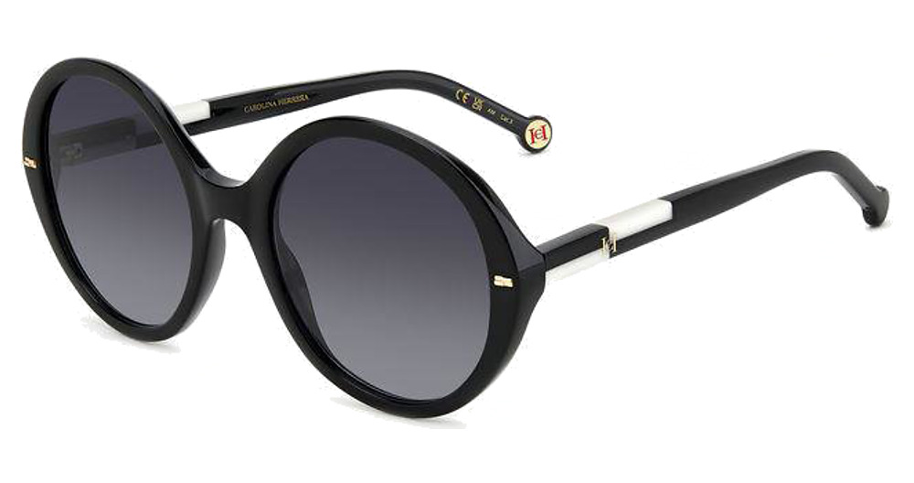 Carolina Herrera HER 0177/S round sunglasses in Blackwhte/Dark Grey Shaded