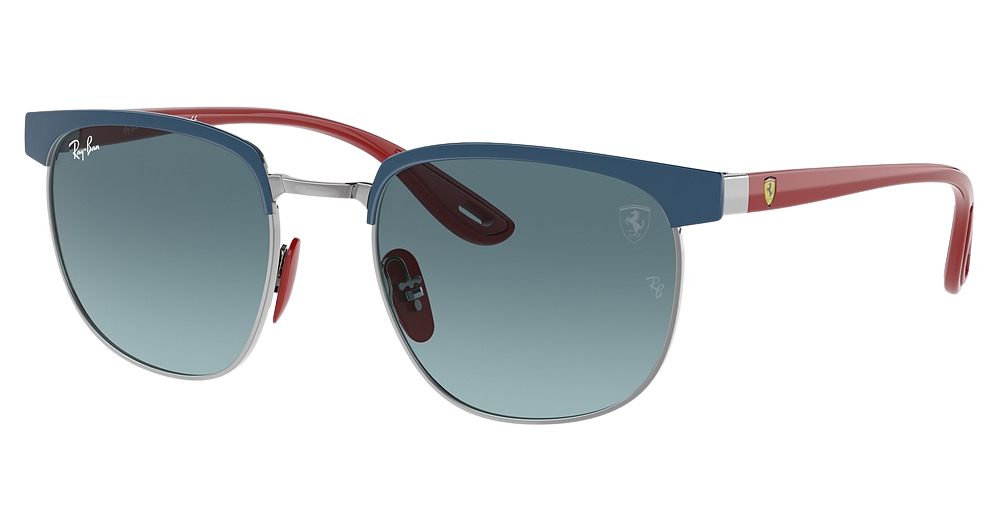 Ray-Ban RB3698M round sunglasses in Vallarta Blue on Gunmeta/Blue Gradient Grey