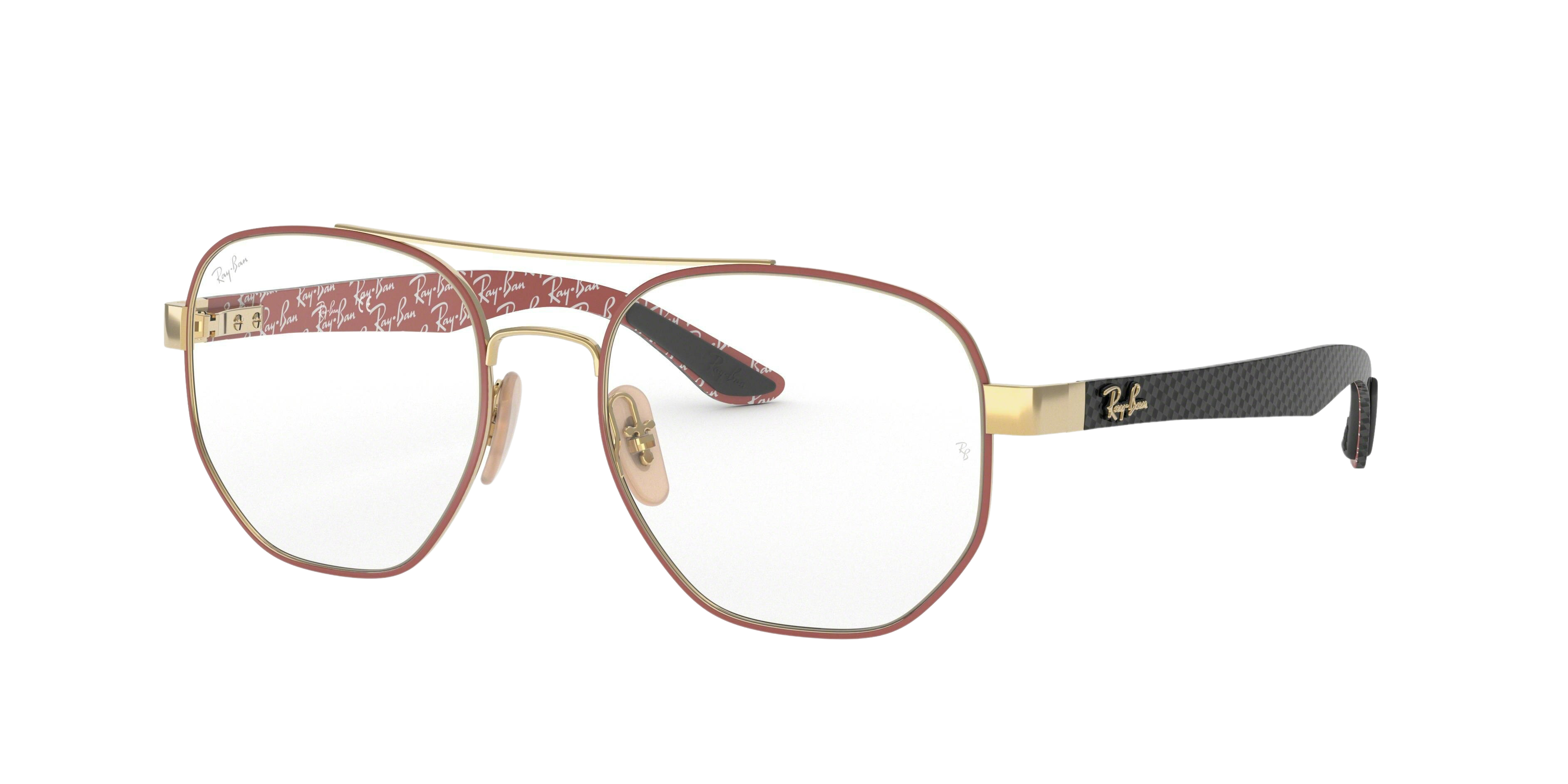 Ray-Ban RX8418 square eyeglasses in Gold on Top Matte Bordeaux