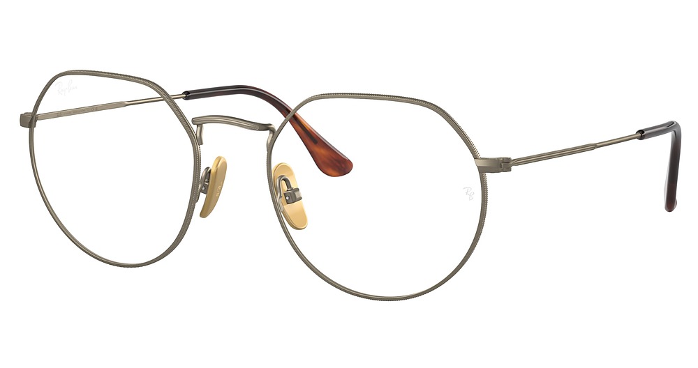 Ray-Ban RX8165V round eyeglasses in Demi Gloss Antique Gold