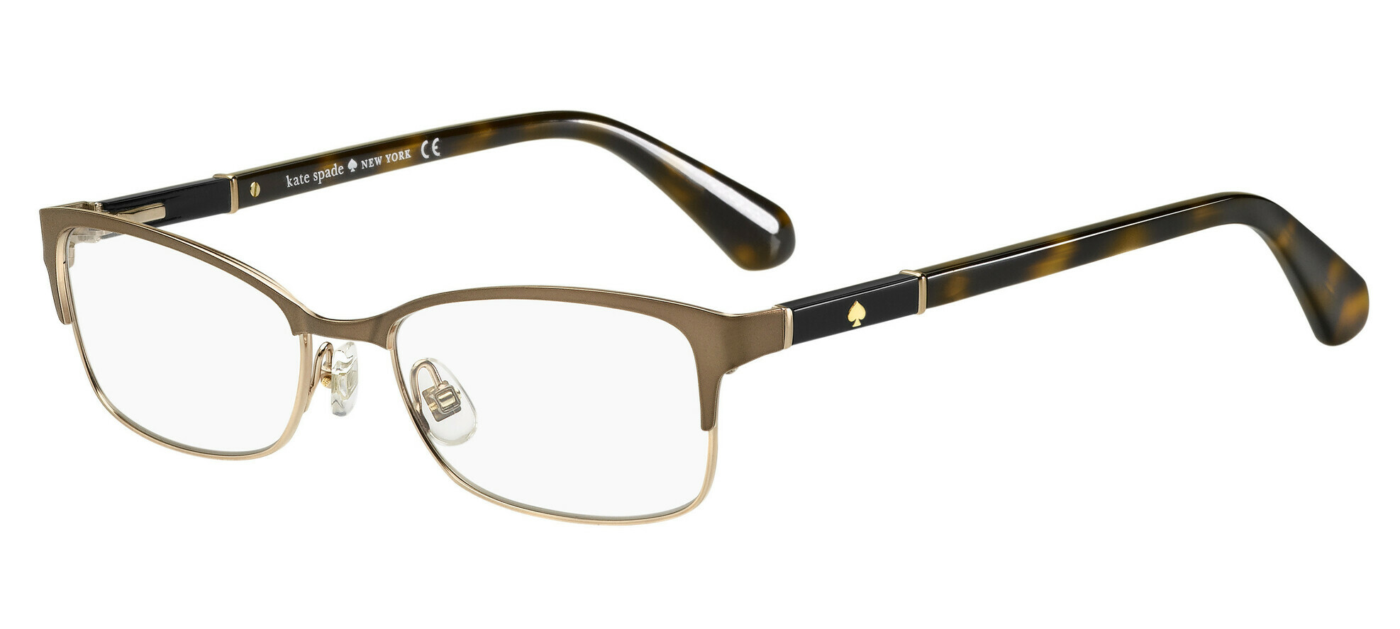 Kate Spade Laurianne rectangle eyeglasses in Matte Brown Havana