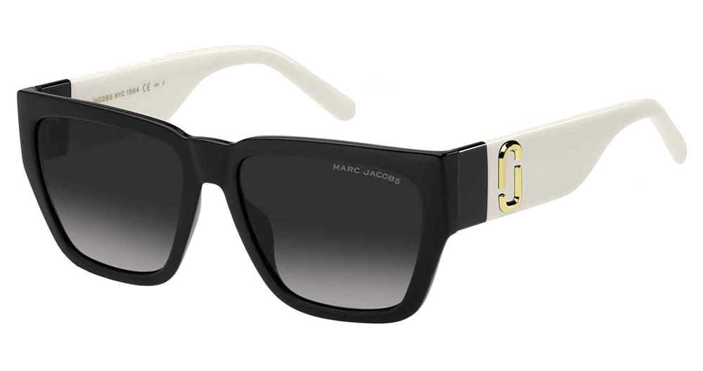 Marc Jacobs MARC 646/S rectangle sunglasses in Black Whte/Dark Grey Shaded