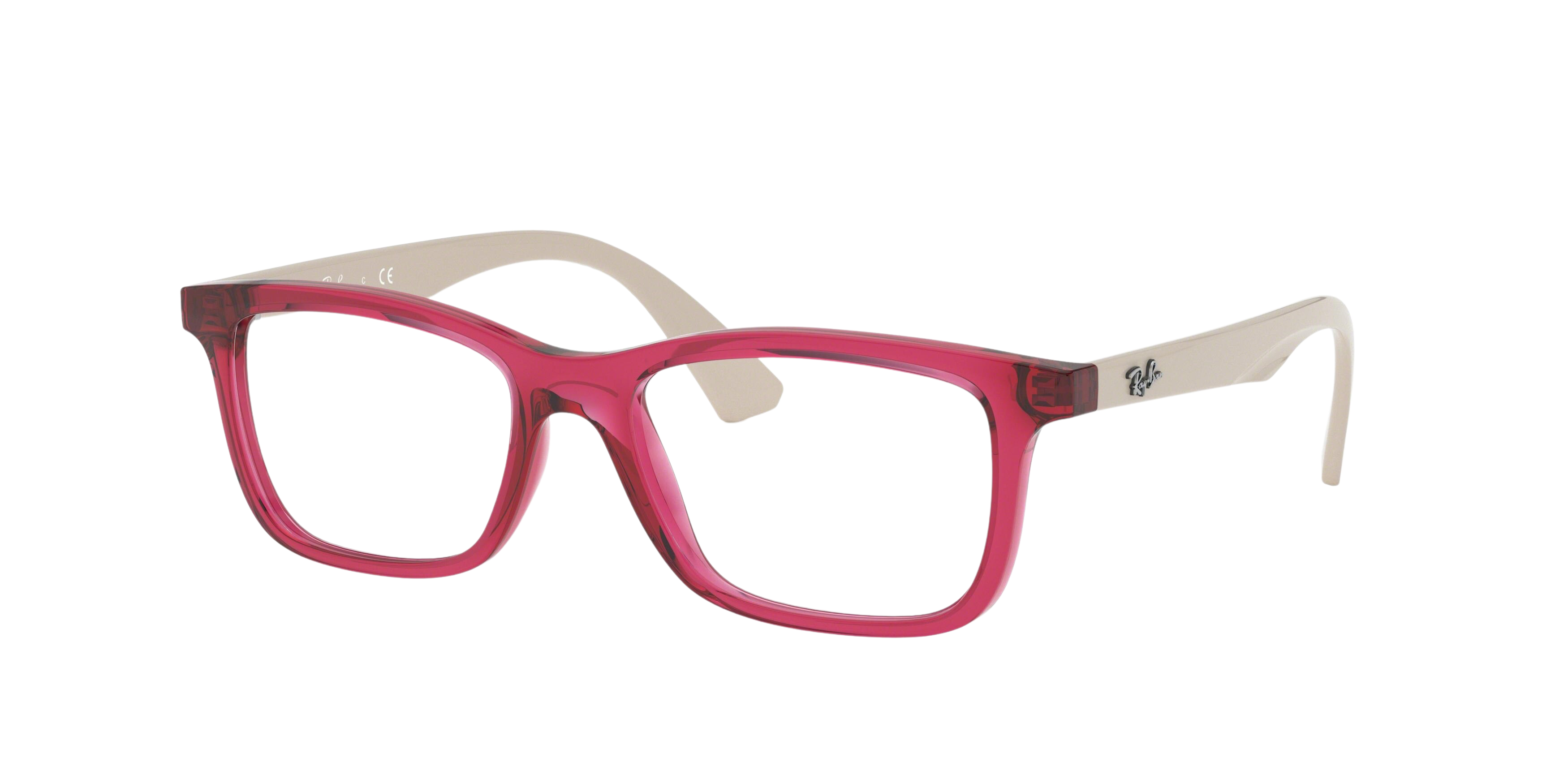 Ray-Ban RY1562 square eyeglasses in Transparent Cherry