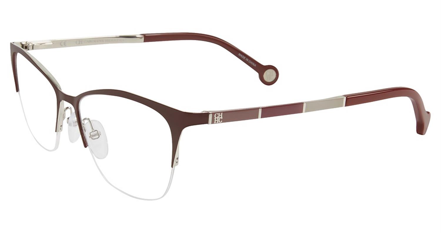 Carolina Herrera VHE076K rectangle eyeglasses in Brown 522